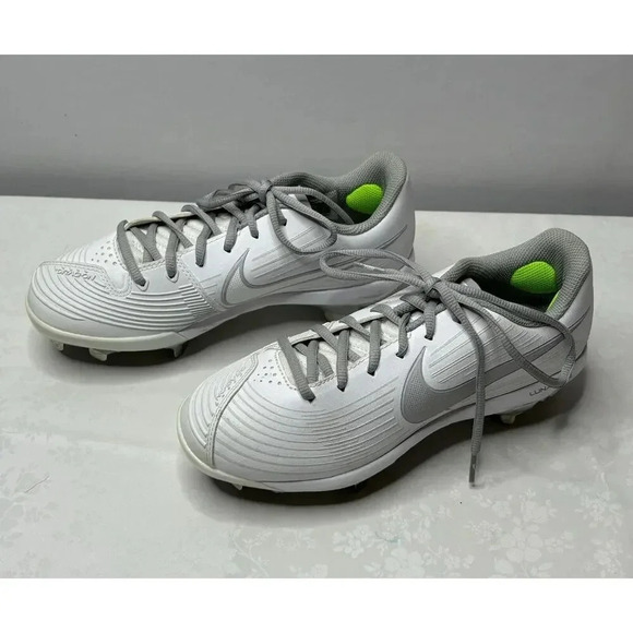 NIKE LUNARLON DRAGON PRO WOMEN'S SOFTBALL CLEATS WHITE GRAY SZ 7 - Picture 12 of 13